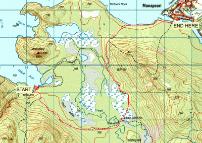 Back Valley Eco Adventure detailed Map showing route