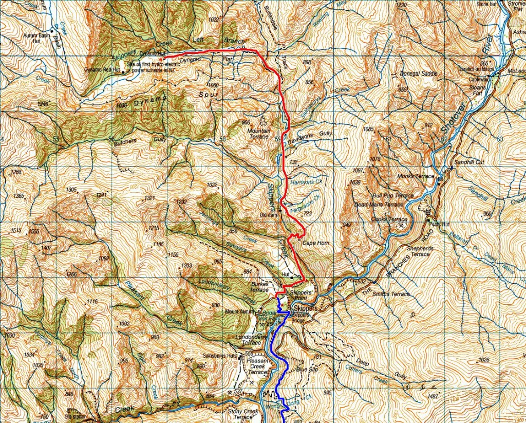 Skippers Canyon map
